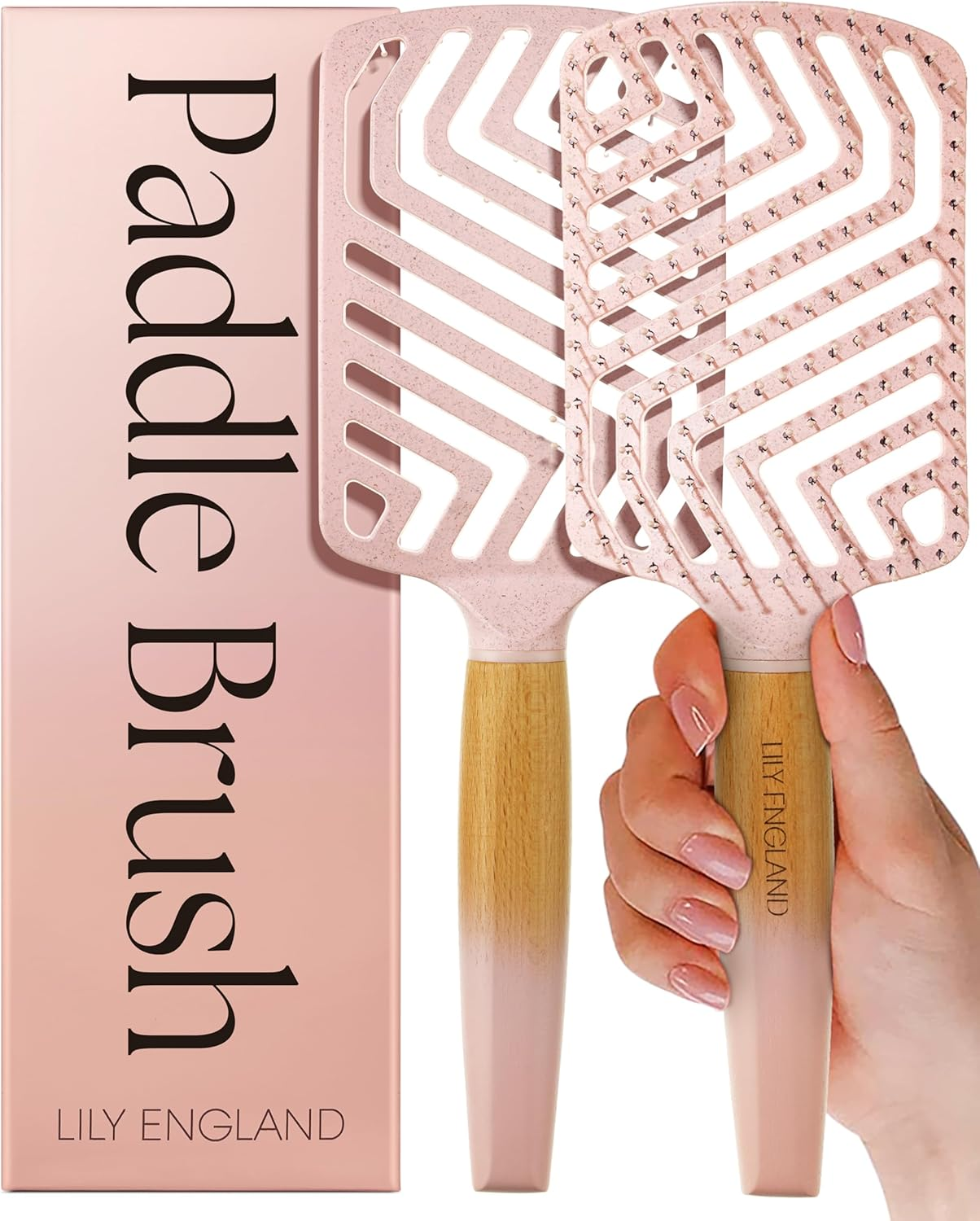 Hair Brush without Pulling, Brush for Detangling, Women'S Gift, Paddle Brush, Comfortable Bristles for Hair and Scalp, Brush for All Hair Types (Matte Rose Gold)