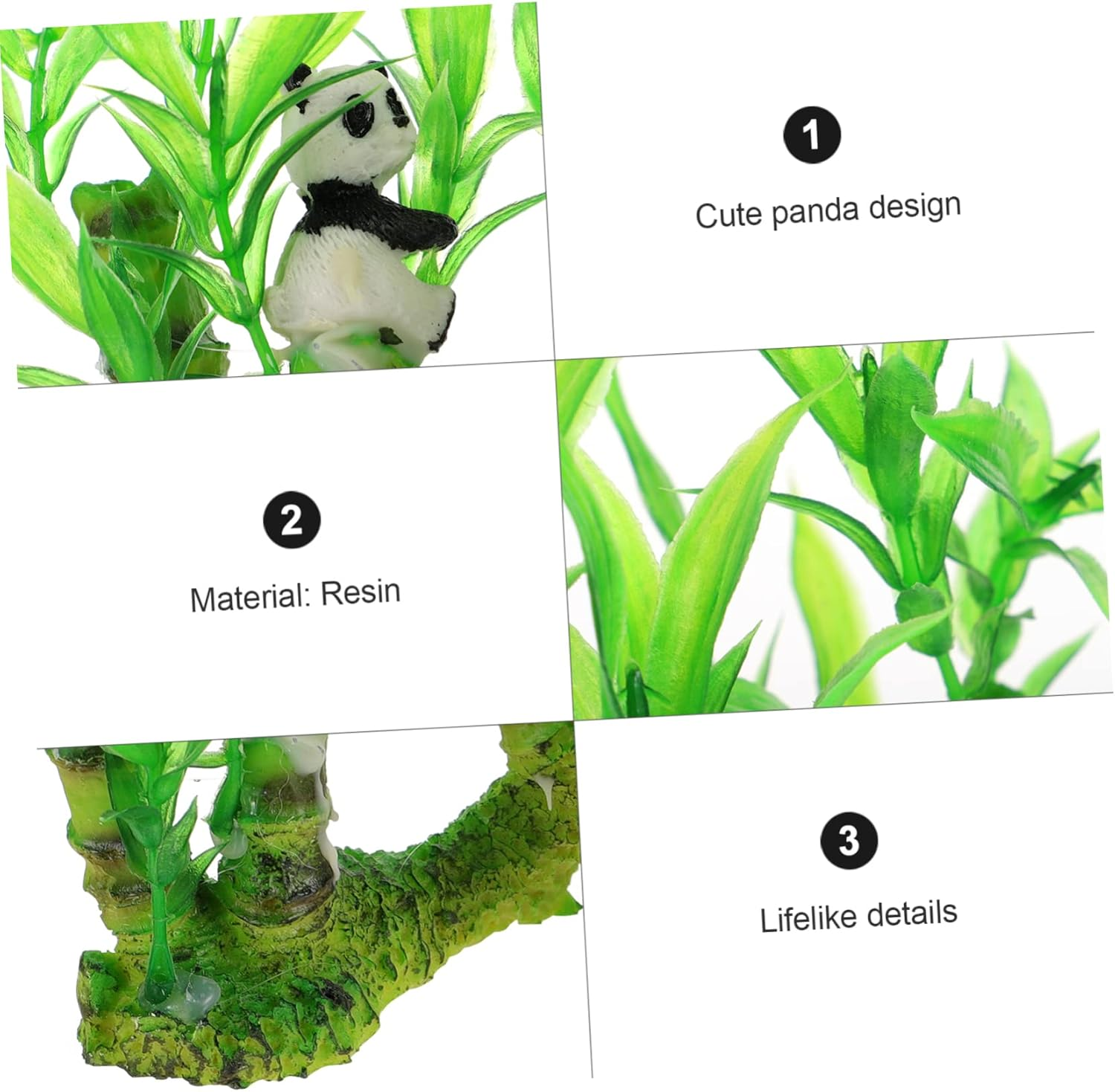 Yardwe Lifelike Aquarium Adornment Fish Tank Decorations Imitation Bamboo Aquatic Plant Underwater Ornament for Panda Theme image number 3