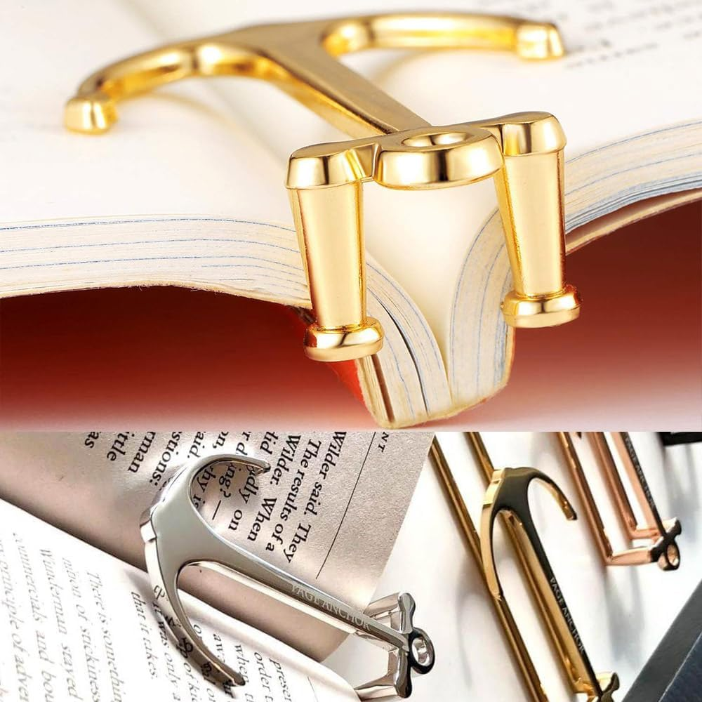 Book Holder, Armastuse 2 PCS Bookmarks Creative Bookmark Metal Page Holder,Classic Reading Accessories for Book Lovers, Students Teachers Graduation Gifts School Office