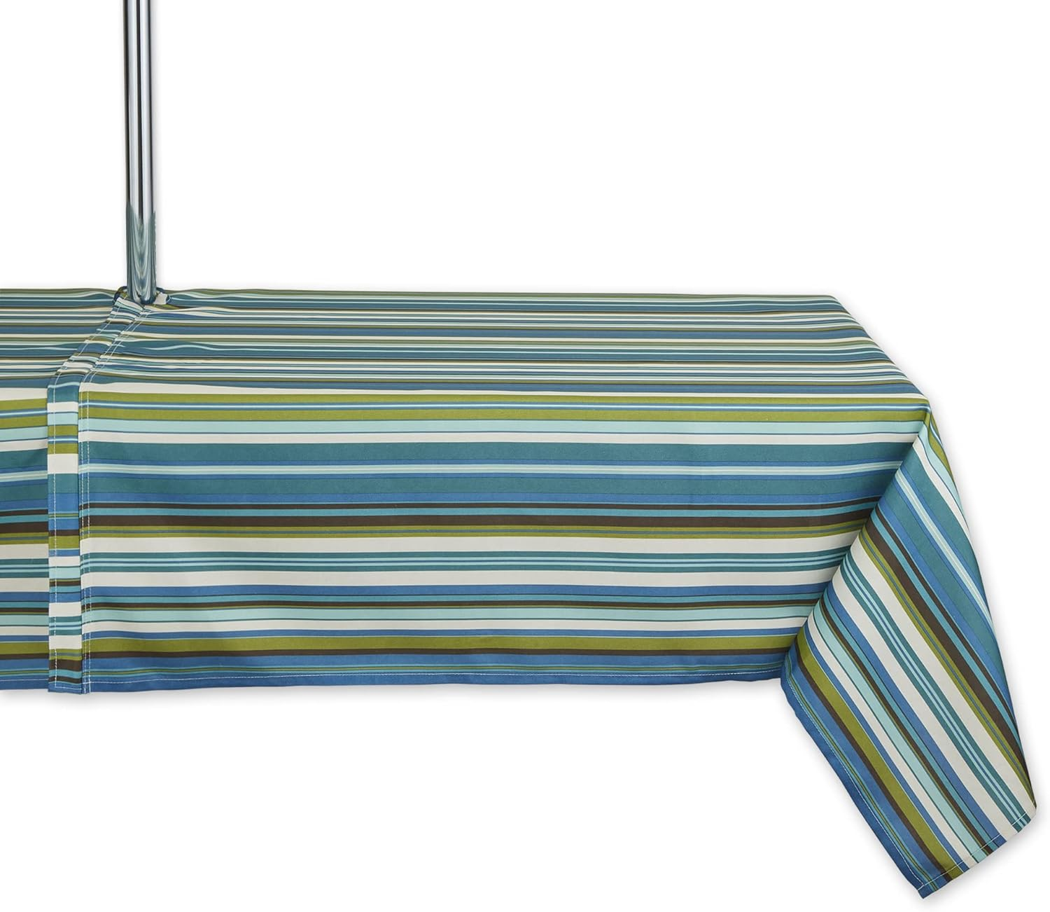 DII Indoor/Outdoor Tabletop Collection Multi-Use, Machine Washable, Striped, Table Runner, 14X72, Beachy Print