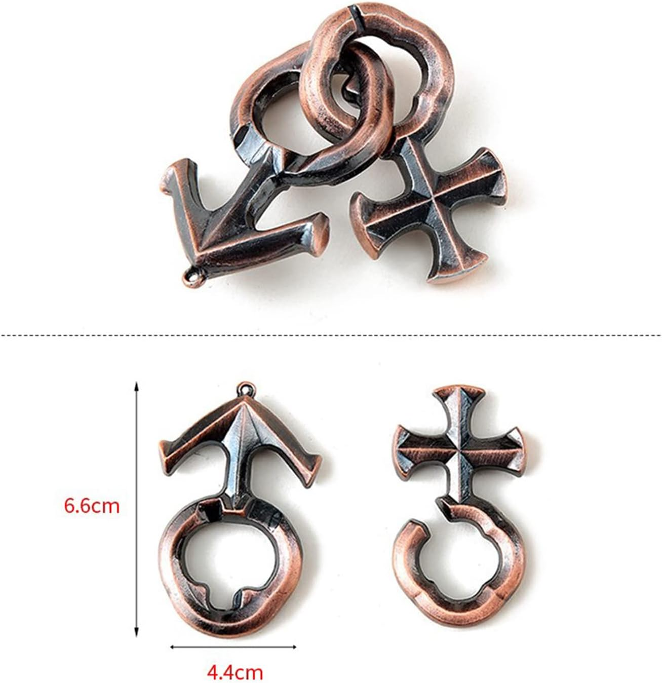 15Pcs/Set Brain Teaser Metal Puzzle Sets, 3D Unlock Interlocking Puzzle, Metal Knot Puzzle Mind Games, Puzzle Switch Games, Adults Educational Toy Gift, Stop Addicted to Mobilephone#2 image number 1