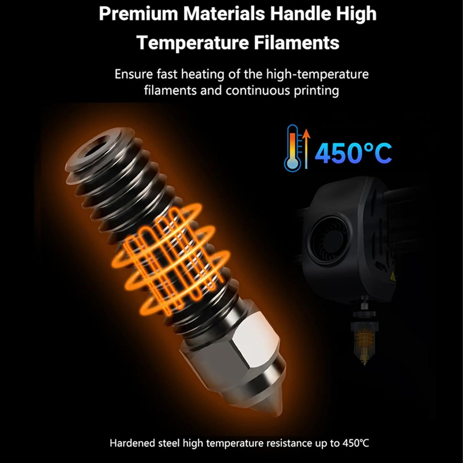 3PCS Hardened Steel Nozzles for K1, for Kobra, for Sovol Sv06 plus Sv07 3D Printer Extruder Nozzles Metal Nozzle Ends 3D Printer Extruders MK8 3D Printer Extruder Nozzle image number 4