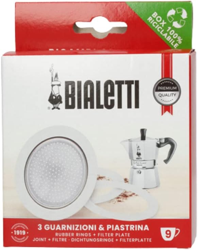 Bialetti Spare Parts, Includes 3 Gaskets and 1 Plate, Compatible with Moka Express, Fiammetta, Break, Happy, Dama, Moka Melody, Alpina, Moka Timer and Rainbow (3/4 Cups) image number 4