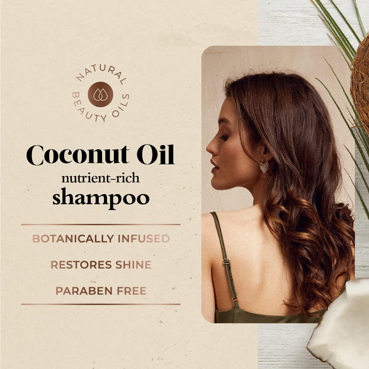 Oliology Coconut Oil Shampoo &ndash; Nutrient Rich Shampoo Restores Damaged & Lifeless Hair | Botanically Infused | Provides Intense Shine | Nourishing | Made in USA, Paraben Free & Cruelty Free (32 Oz) image number 4
