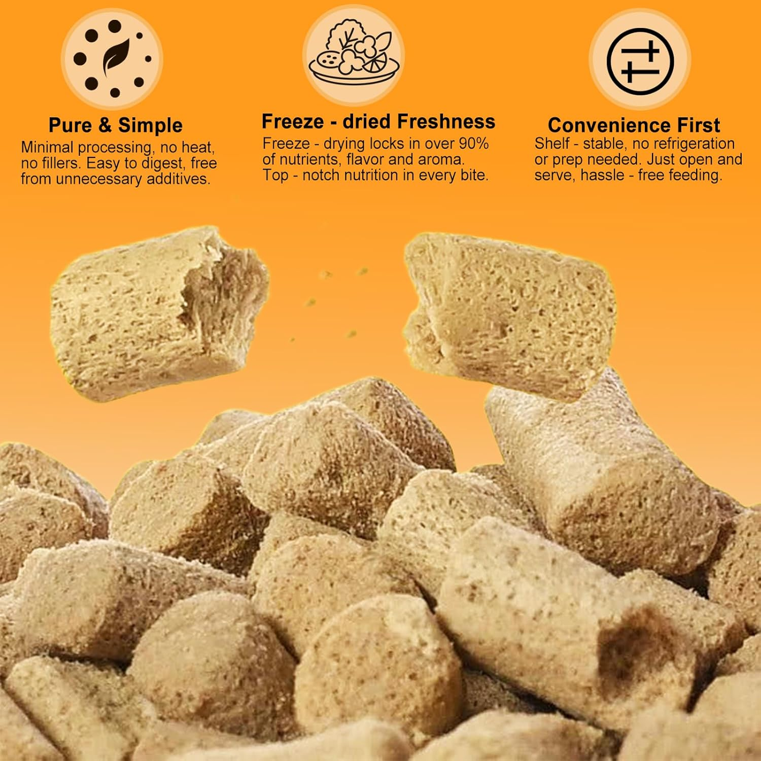 Premium Freeze-Dried Chicken & Krill Pet Food, 100G Pack, 100% Natural Ingredients, High Protein & Omega-Rich, Easy to Digest, Ideal for Cats & Dogs image number 3