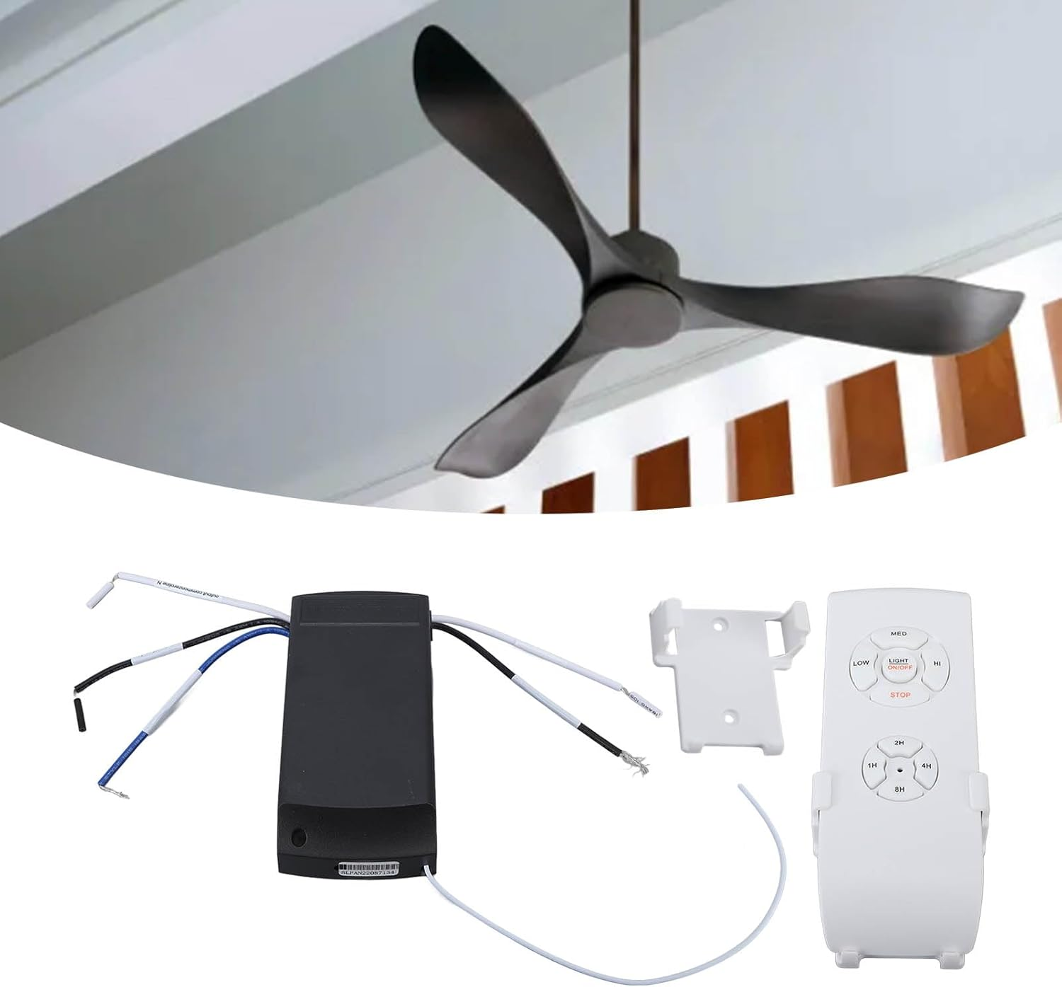 MEKOTRIN Ceiling Fan Remote Control Kit, Replacement 85‑240V Long Distance Ceiling Fan Lamp Remote Control Kit for House image number 5