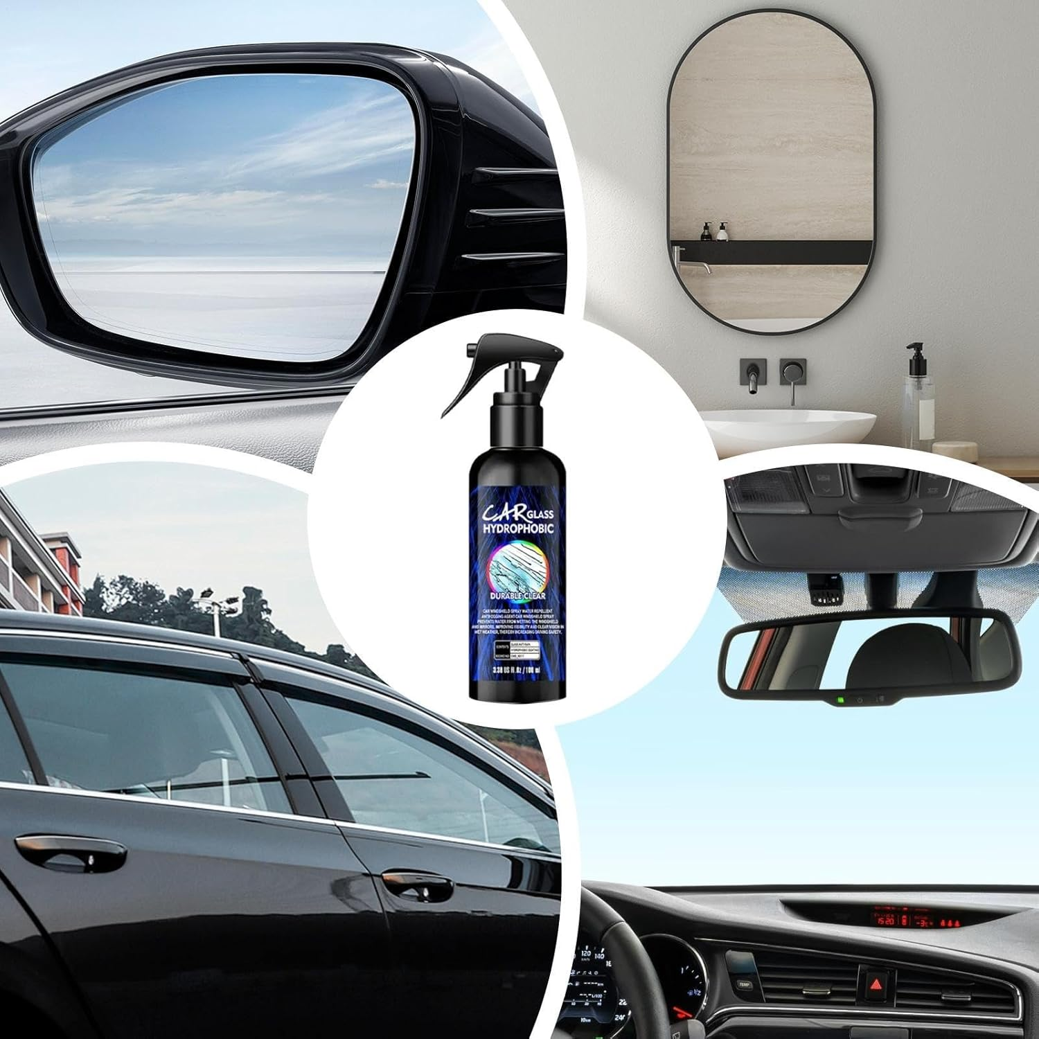 Car Window Cleaner Spray,100Ml Car Window Coating Spray | Automotive Cleaning Accessory for Motorcycle Tire Headlight Windshield Truck RV Marine Furniture image number 4