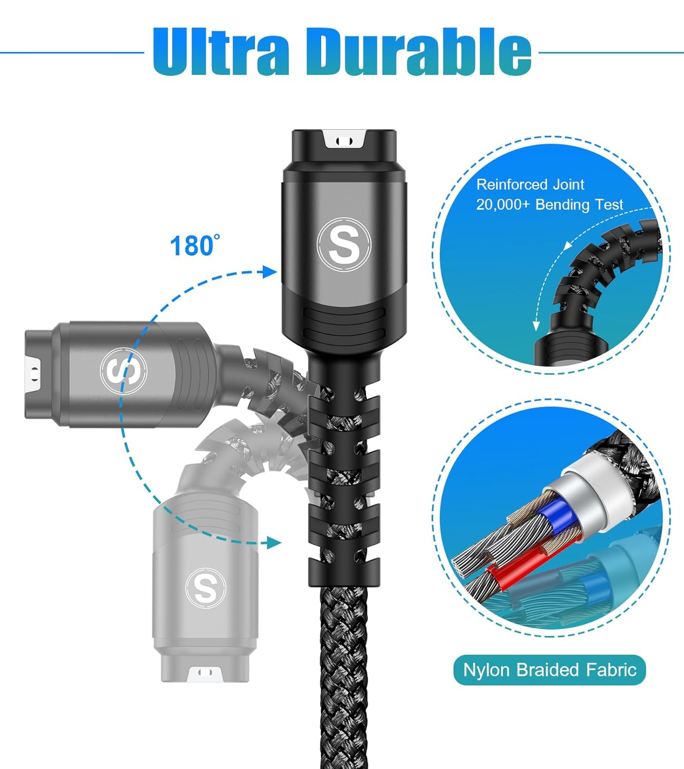 Garmin Watch Charger Cable [2-Pack,1.2M] Compatible with Garmin Fenix 5 5S 5X 6 6S 6X plus Pro 7 7S 7X 8, Forerunner 945 45 45S 245 Music,Approach S10 S40 S60 G12 S12 S42,V&iacute;voactive 3 4 4S-Black