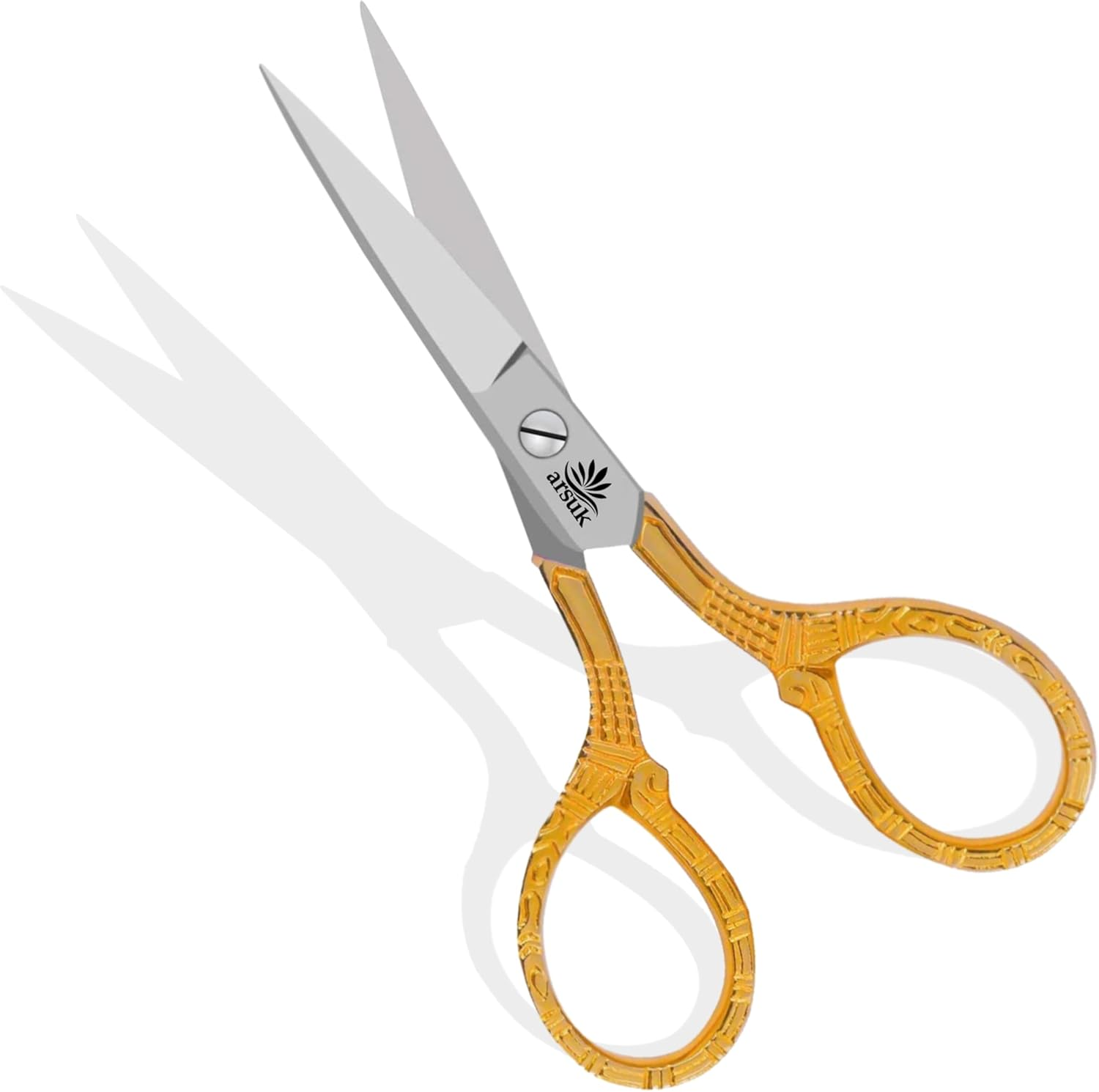 ARSUK Embroidery Scissors Sharp Fine Mini Bulk Vintage, Stork and Fancy Pack for Adults Multi Pack (Black, Orange, Pink, Gold) Metal Stainless Steel Small (Fancy Pink Zebra)