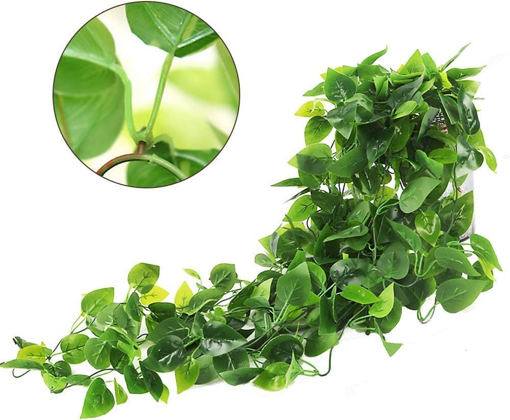 CEWOR 2Pcs Fake Hanging Plants 3.6Ft Fake Ivy Vine Artificial Ivy Leaves for Wedding Wall House Room Patio Indoor Outdoor Home Shelf Office Decor (No Baskets) image number 3