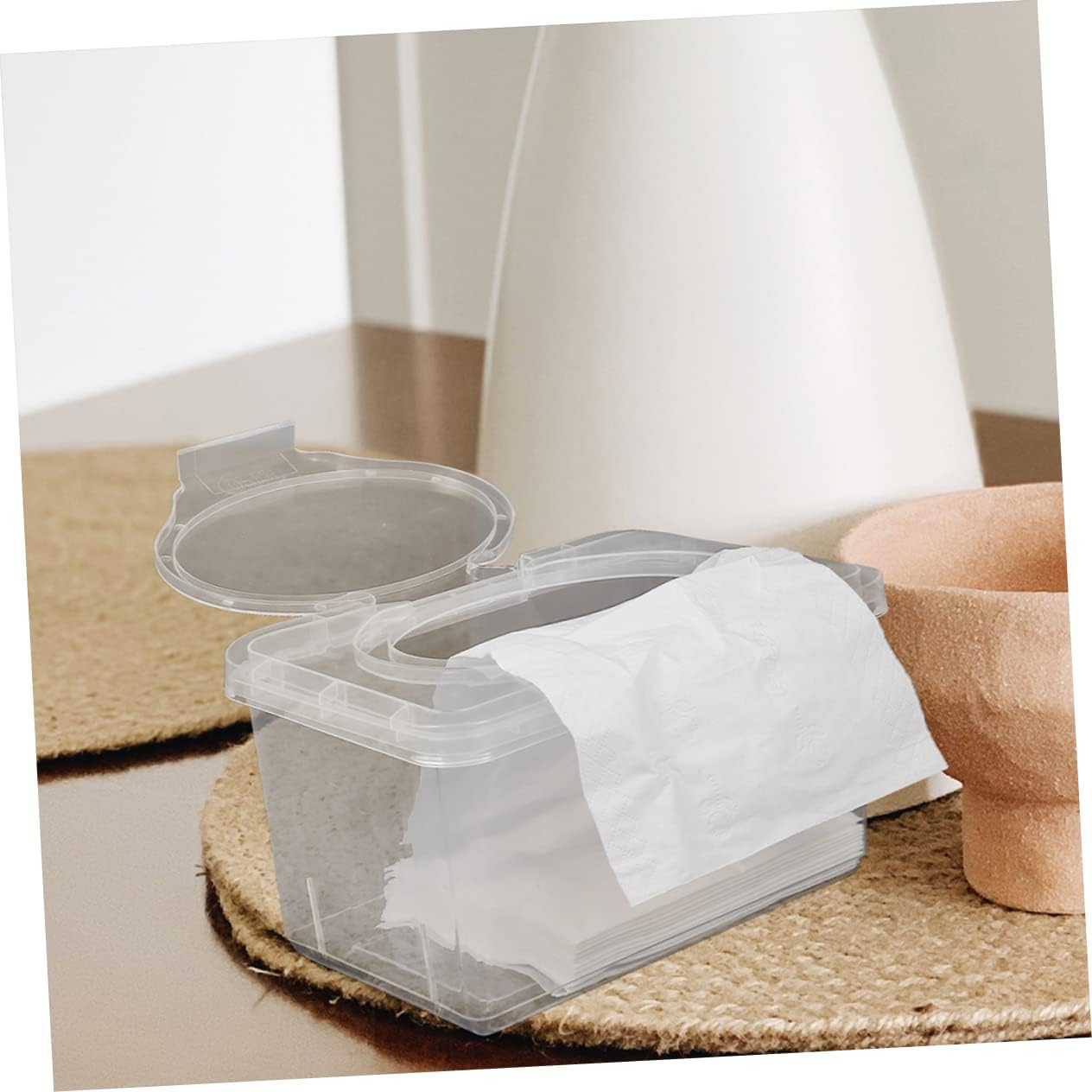 Ibasenice 2Pcs Cleansing Tissue Box Wipe Container Dispenser Reusable Wipes Container Cover for Bathroom Nursery Household image number 4