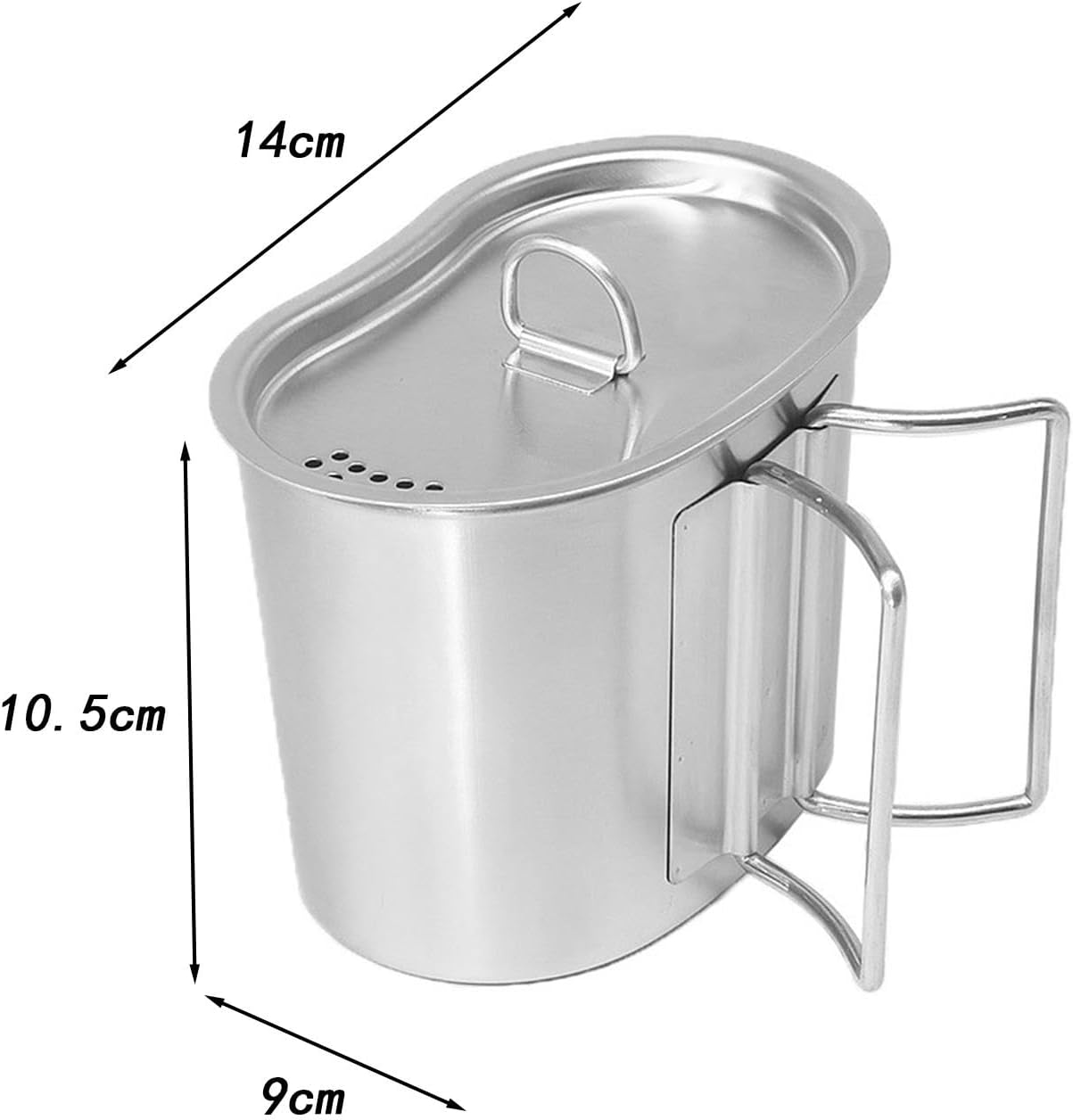 Amagogo Camping Pot Boiling Pot Steaming Pot Campfire Cookware for Hiking Survival Barbecue image number 3