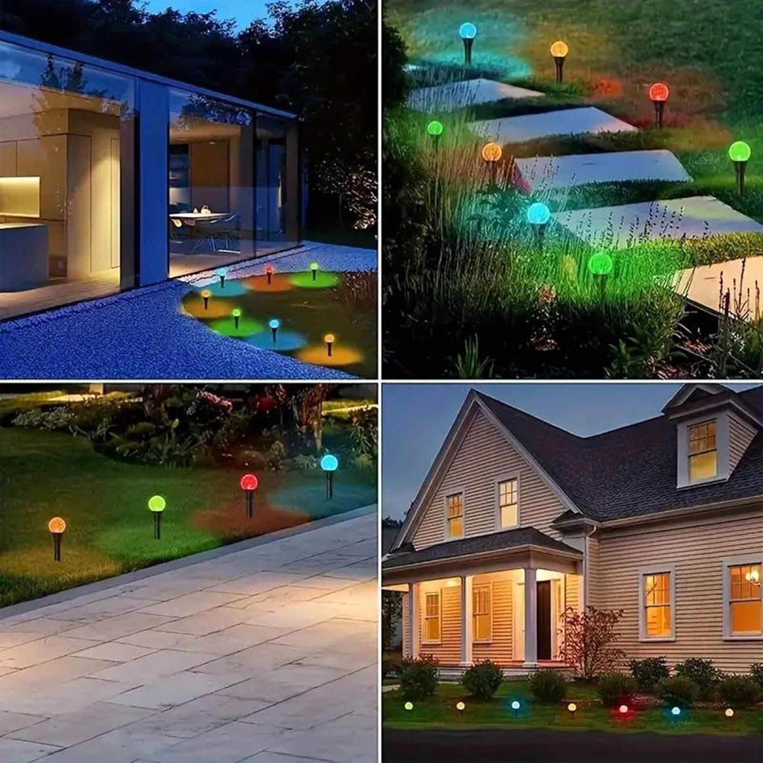 Solar Garden Lights Outdoor, 30LED 7.9Ft Bubble Beads Shaped Solar Lights Outdoor with 8 Lighting Modes, Fairy Light Waterproof Patio Light for Garden Yard Porch Wedding Party Decoration(Colorful) image number 3