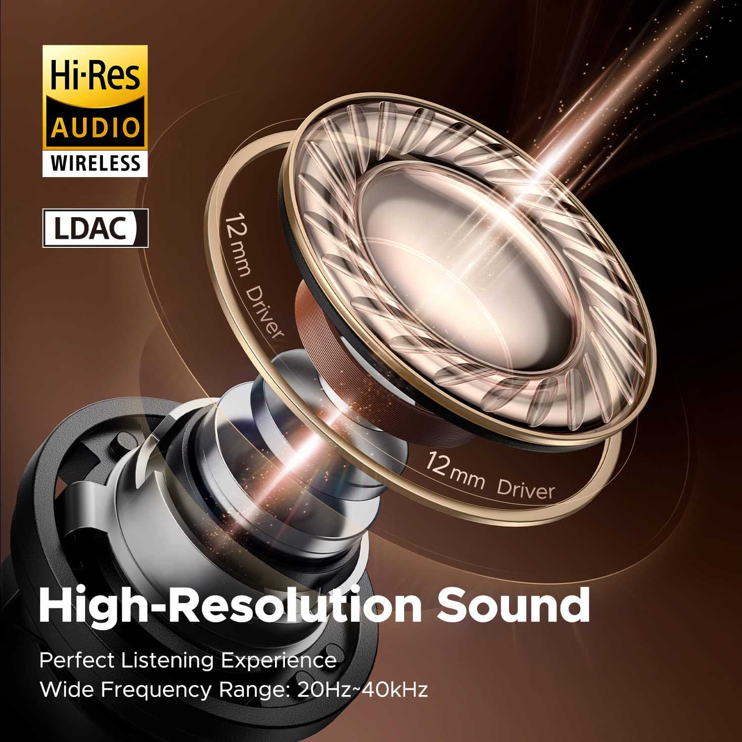 Soundpeats Wireless Bluetooth Earbuds Capsule3 Pro, Hi-Res Audio Headphones with LDAC, Hybrid Active Noise Cancellation Earphones, 6 Mics for Call, Transparency Mode, Game Mode (Black) image number 1