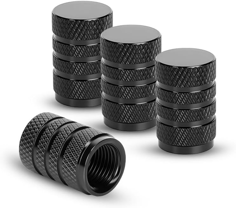 4 Pcs Tyre Valve Caps, Aluminum Car Tyre Valve Dust Caps, with Sealing Ring, Corrosion Resistant Universal Stem Covers for Cars, Trucks, Motorcycles, Bikes