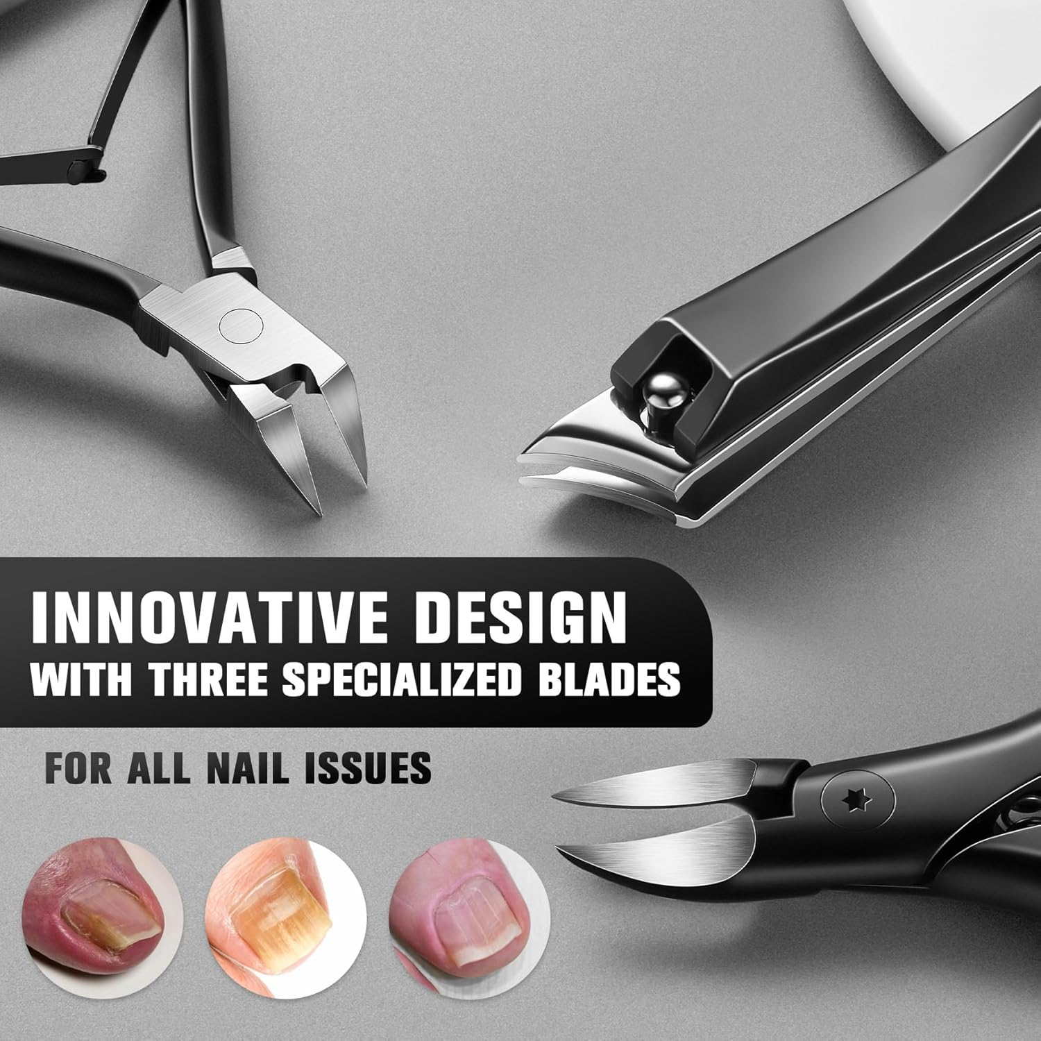 FERYES Ultimate Toenail Clippers for Seniors Thick Toenails, Premium Stainless Steel Nail Clippers for Nails 5Pcs&ndash; Ideal for Men, Women image number 1