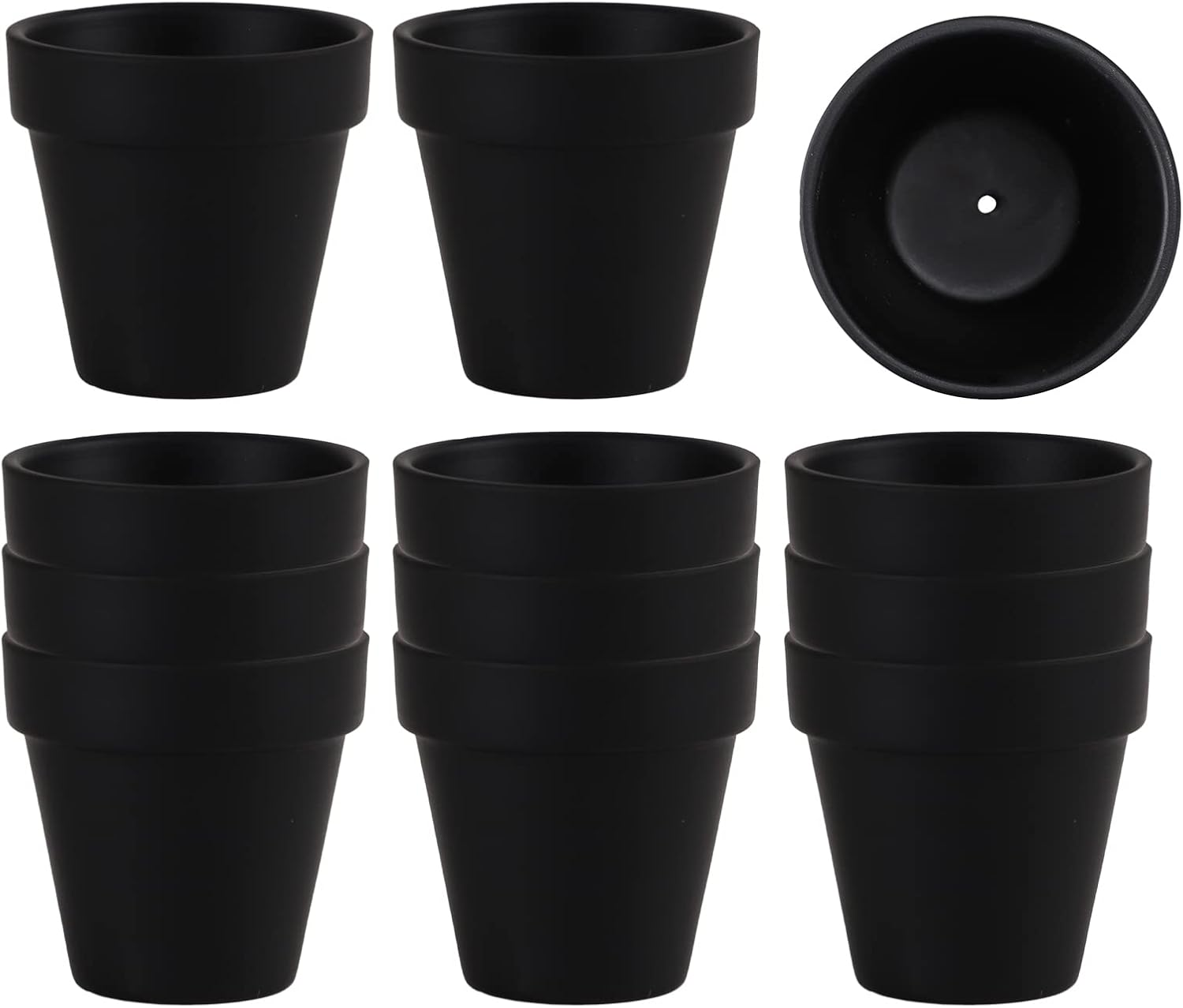 Fcacti 12 PCS Small Mini Clay Pots with Drainage Holes for Plants,2.5Inch Terra Cotta Pot Clay Ceramic Pottery Planter,Succulent Nursery Pot/Cactus Plant Pot,For Indoor/Outdoor Plants,Crafts
