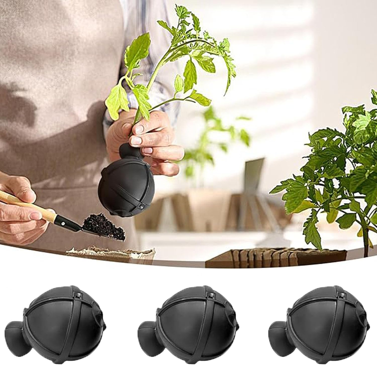 EOMECUIGAO Air Layering Pods 10 PCS Reusable Clear Plant Rooting Grafting Boxes for Fast Propagation for Home Yard Backyard Farm Patio（Black） image number 5