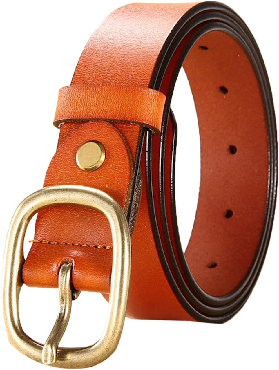 Elonglin Women'S Leather Belt - Genuine Leather Belt Vintage Casual Cowhide Belts for Jeans Shorts Pants
