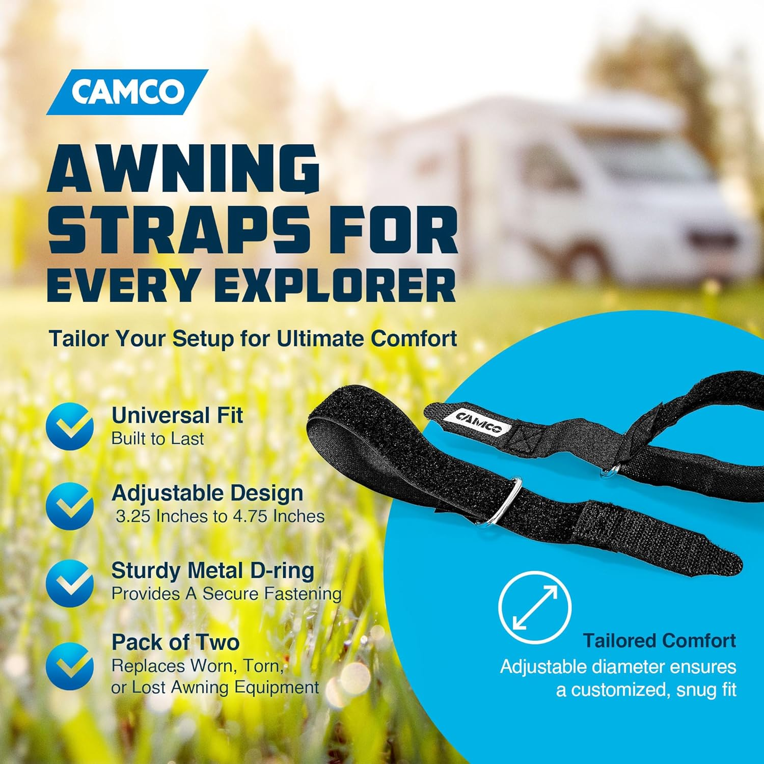 Camco 42503 RV 12" Awning Straps image number 5
