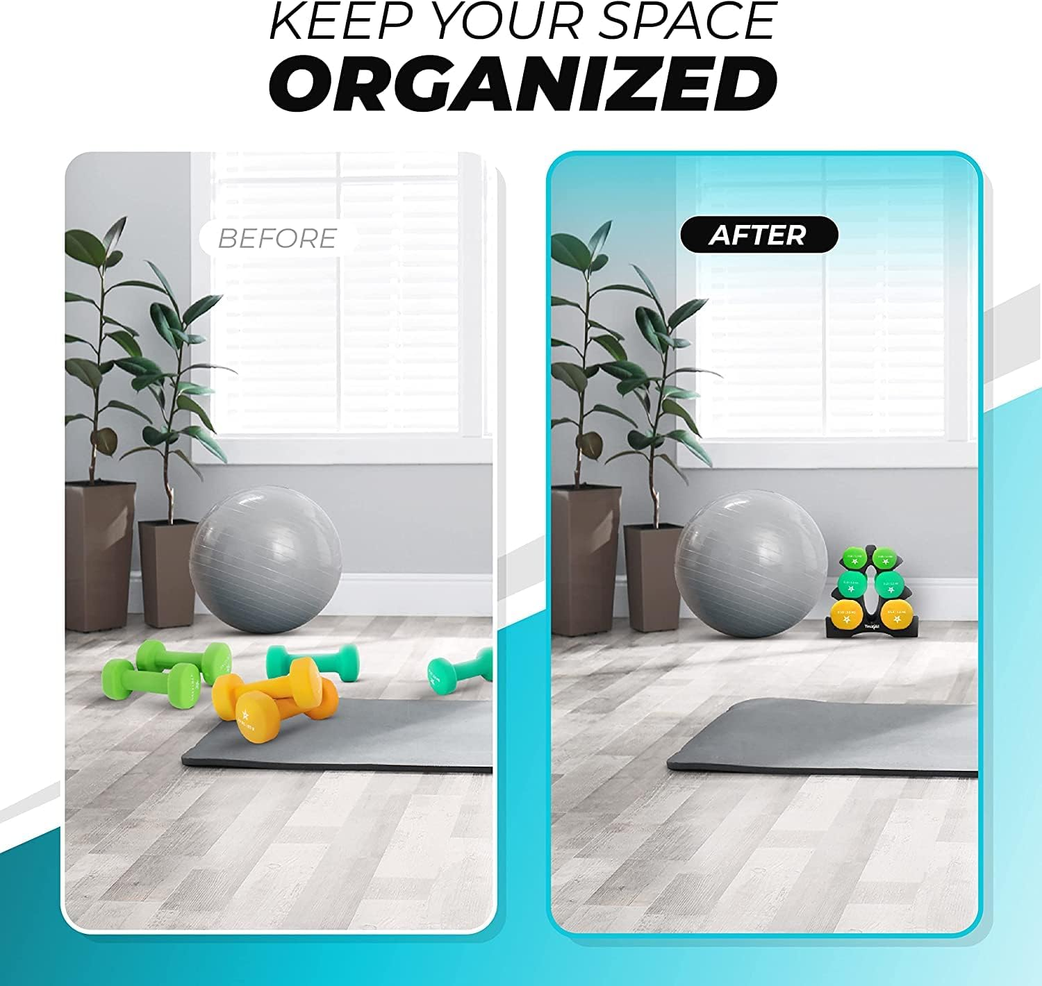 Yes4All Neoprene Coated Dumbbell Hand Weight Sets of 2 - Multiple Weight Options with 15 Colors, Anti-Roll, Anti-Slip, Hexagon Shape image number 1