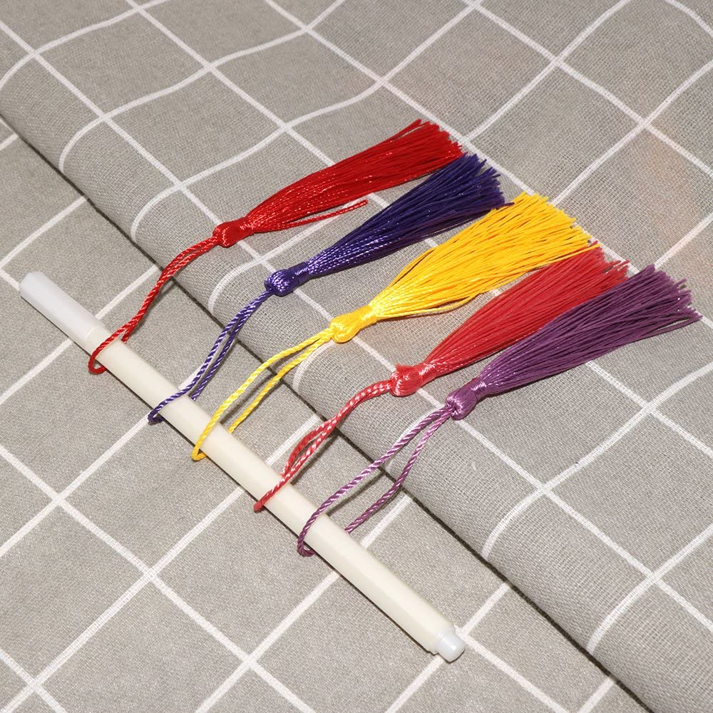 VAPKER 100 Pieces 13Cm/5-Inch Silky Handmade Soft Tassels Floss Bookmark Tassels with 2-Inch Cord Loop for Jewelry Making, DIY Projects, Bookmarks(25 Colors) image number 4