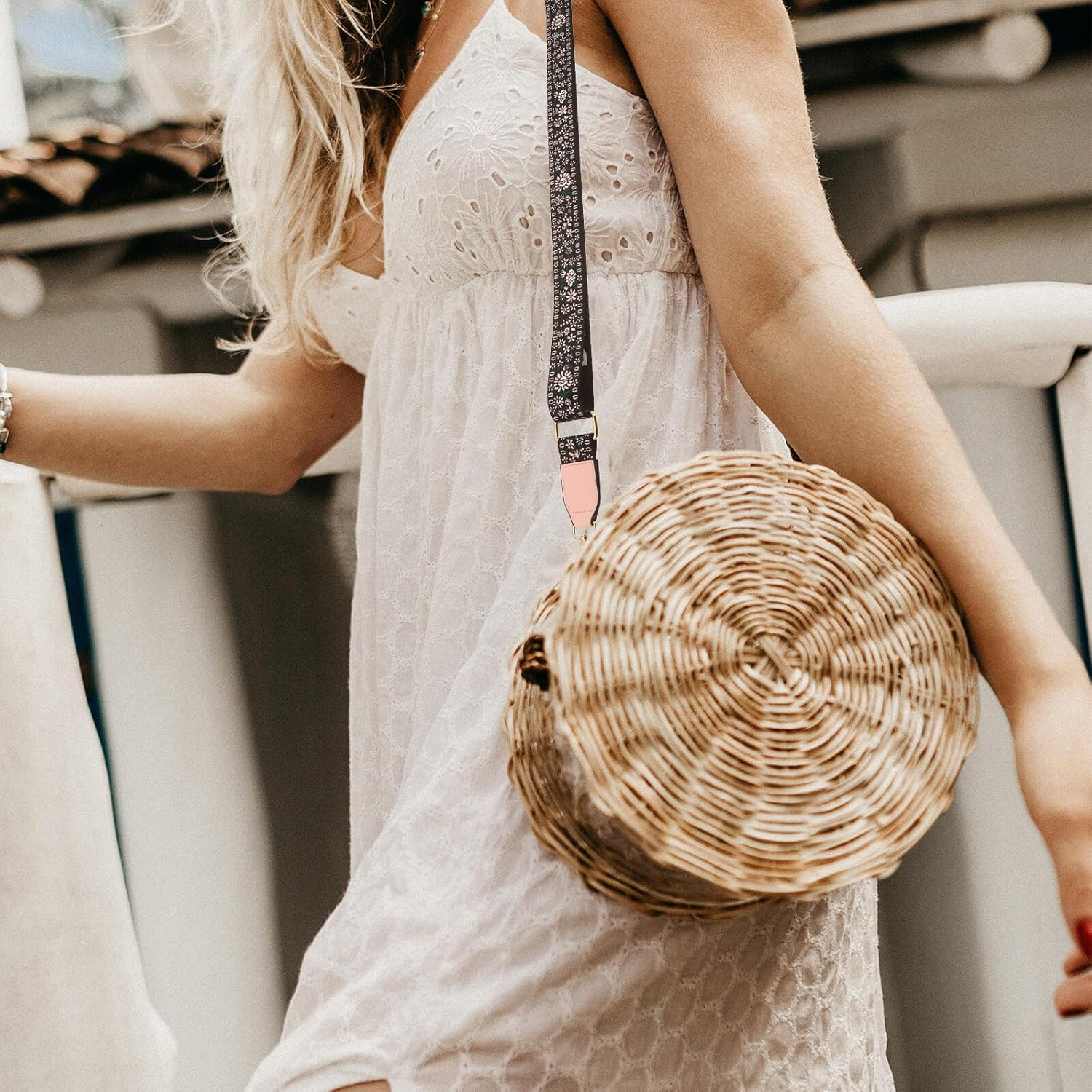 DECORNIJIA Adjustable Metal Buckle Bag Strap with Floral Print Wide Crossbody Shoulder Replacement for Women Handbags Travel Bags and Messenger Pouches Comfortable and Easy to Install image number 2