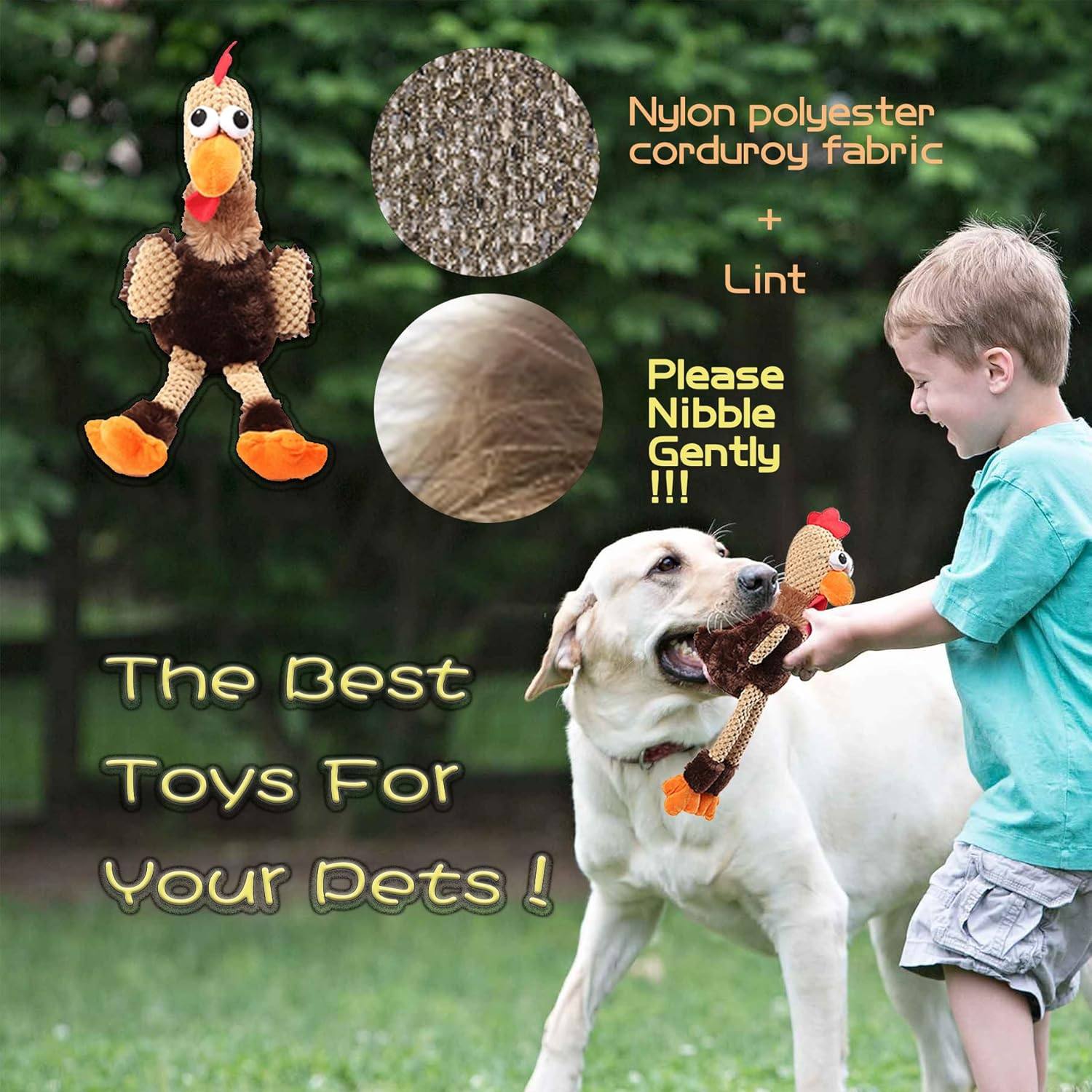 Dog Plush Toy, Squeak Toy, Turkey Dog Toys - Designed for All Dogs, Puppy Toys, Large Dogs - Keep Them Busy with Plush Dog Puzzle Toy image number 3