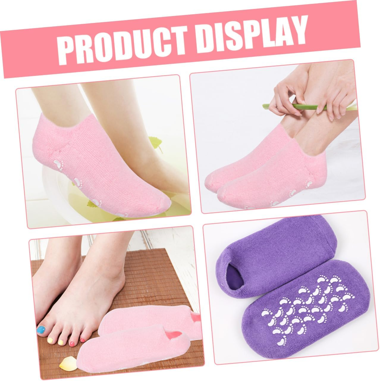Ipetboom 2Pairs Socks Beauty Salon Gel Socks Essential Oil Care Blister Protection image number 4