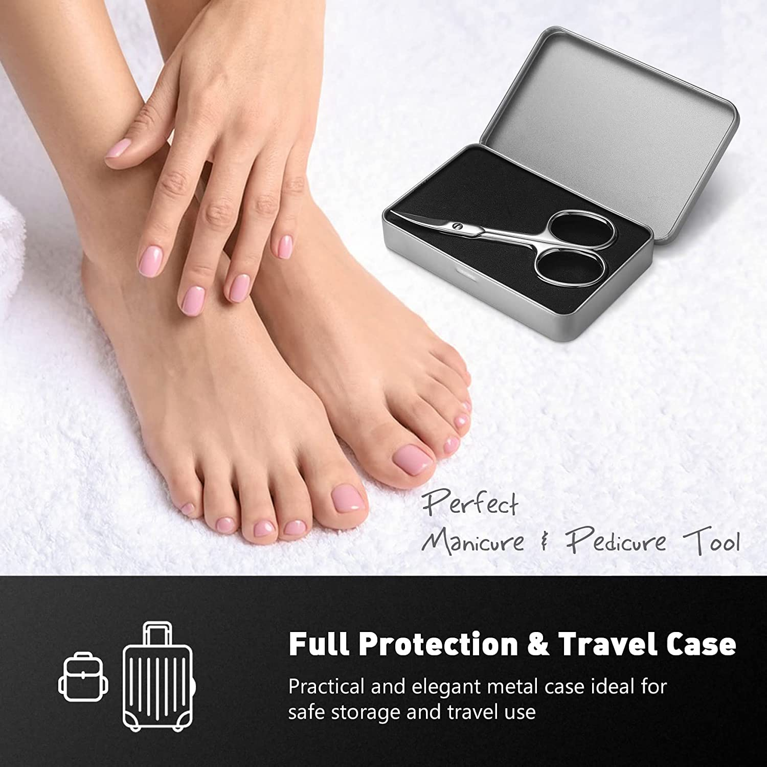 BEZOX Nail Scissors with Sharp Curved Blade - Nail Maintenance Toenail and Fingernail Scissor with Ergonomic Design for Men & Women