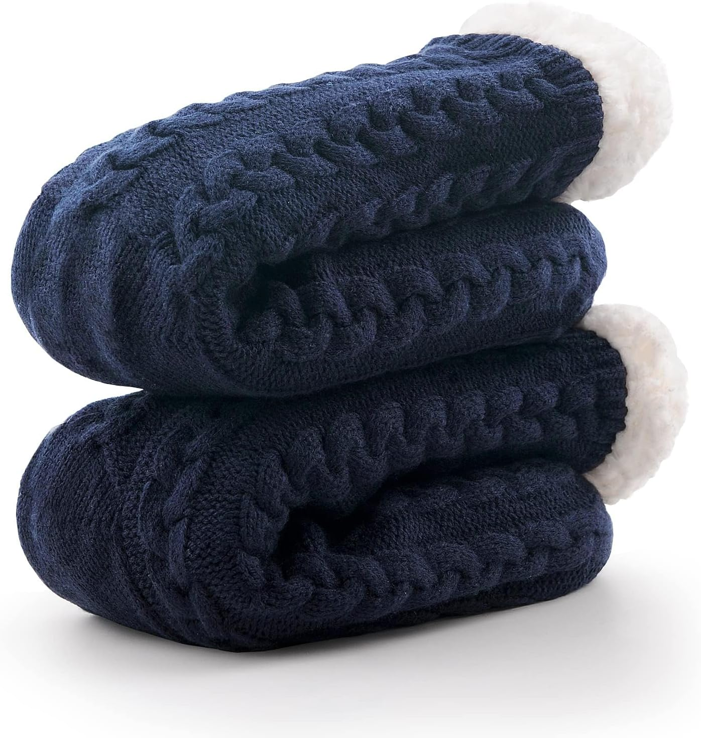 YADIFEN Mens Warm Fleece Lined Winter Soft Non Slip Socks Mens Slipper Socks (One Size Fits 6-12) image number 3