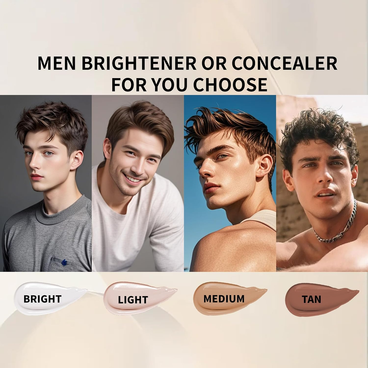 Men'S Foundation,Hydrating Non-Greasy Tinted Moisturizer for Men, Long Lasting Matte Concealer Full Coverage Men BB Cream CC Cream Foundation for All Skin Types, 30G/1.05 Oz (Light Color, M) image number 5