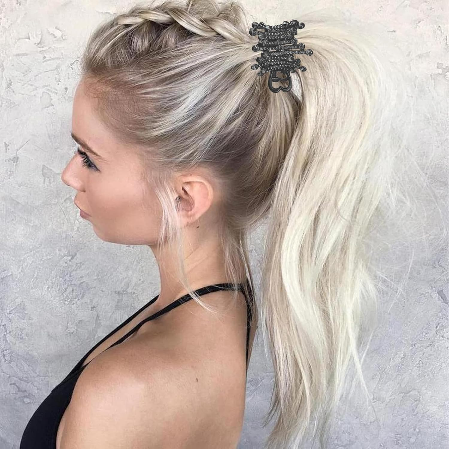 Rabbfit 3 Pieces High Ponytail Clips, Non-Slip Claw Clip Metal Hair Clips for Improved Hairstyle, Fashion Hair Accessories, High Ponytails and Thick Hair (Gold, Silver, Black) image number 4