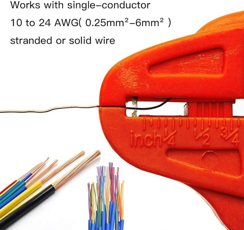 WEZCHUGHAOL Quick Strip Wire Stripper and Cutter, 2 in 1 Automatic Wire Stripping Tool Adjustable Eagle Nose Wire Stripper for Electronic, Automotive Repair (Blue) - Blue image number 4