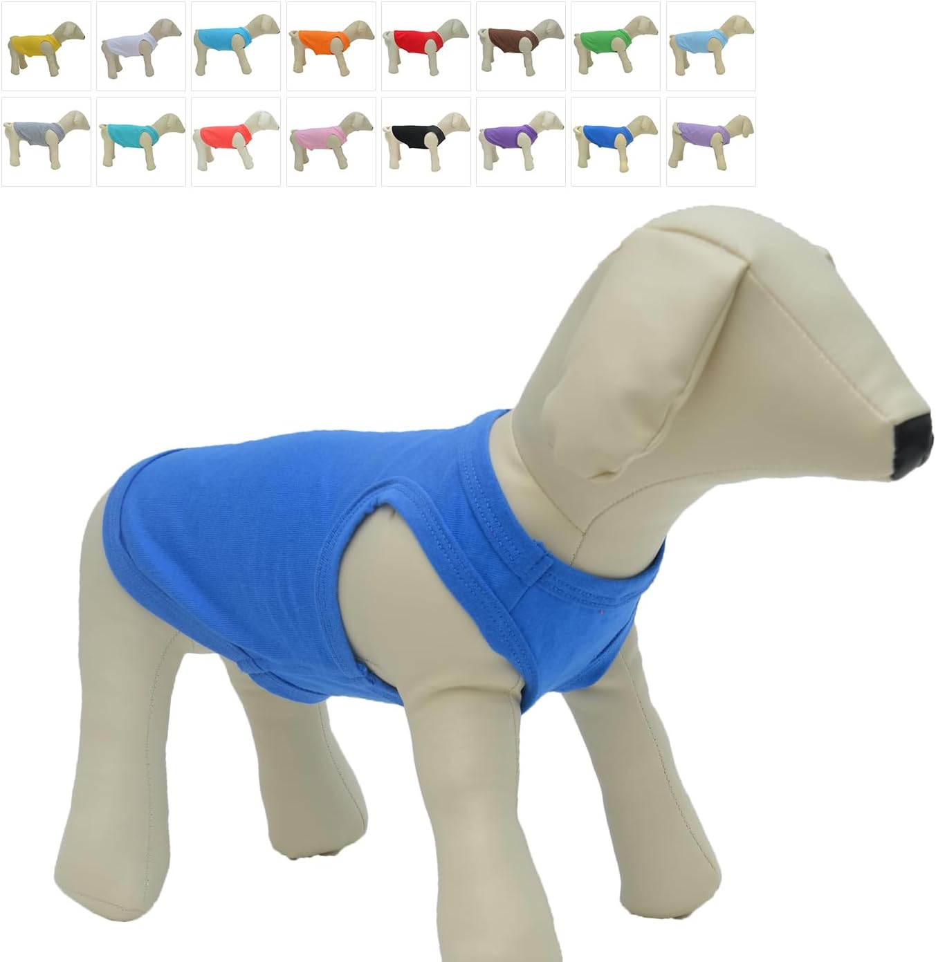 2018 Pet Clothes Dog Clothing Blank T-Shirt Tanks Top Vests for Small Middle Large Size Dogs 100% Cotton Dog Summer Vest Classic (S, Blue)