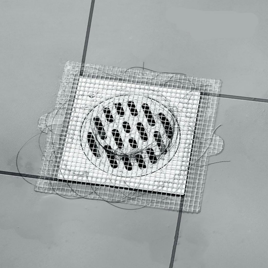 Shower Drain Hair Catcher, Strainers Catcher Mesh Stickers for Bathtub Drain,Shower Filter (Square,100Mm) image number 6