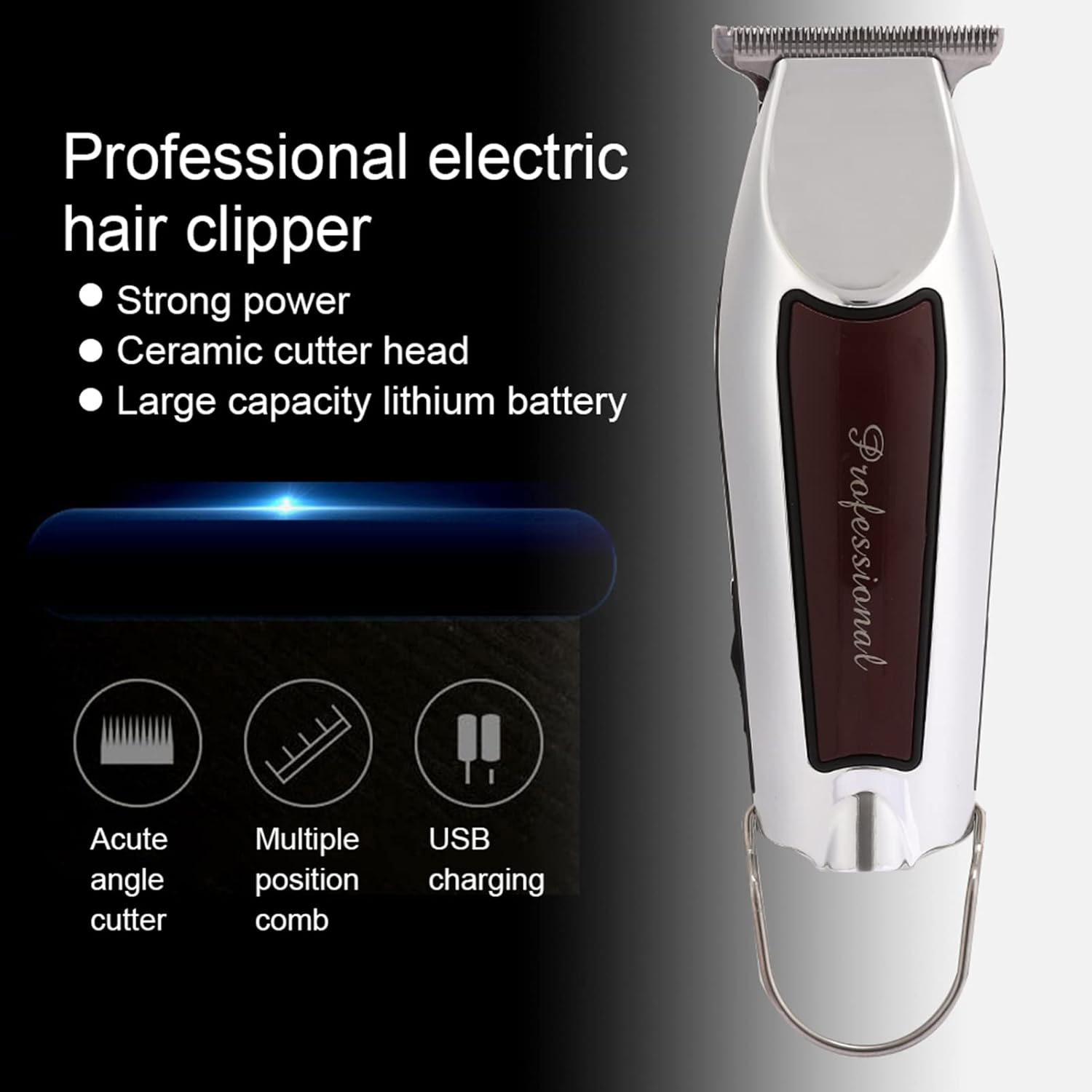 Professional Men'S Hair Trimmer with 3 Attachment Combs Precision Trimmer Long Hair Trimmer Men'S Contour Trimmer Razor Husband Father image number 6