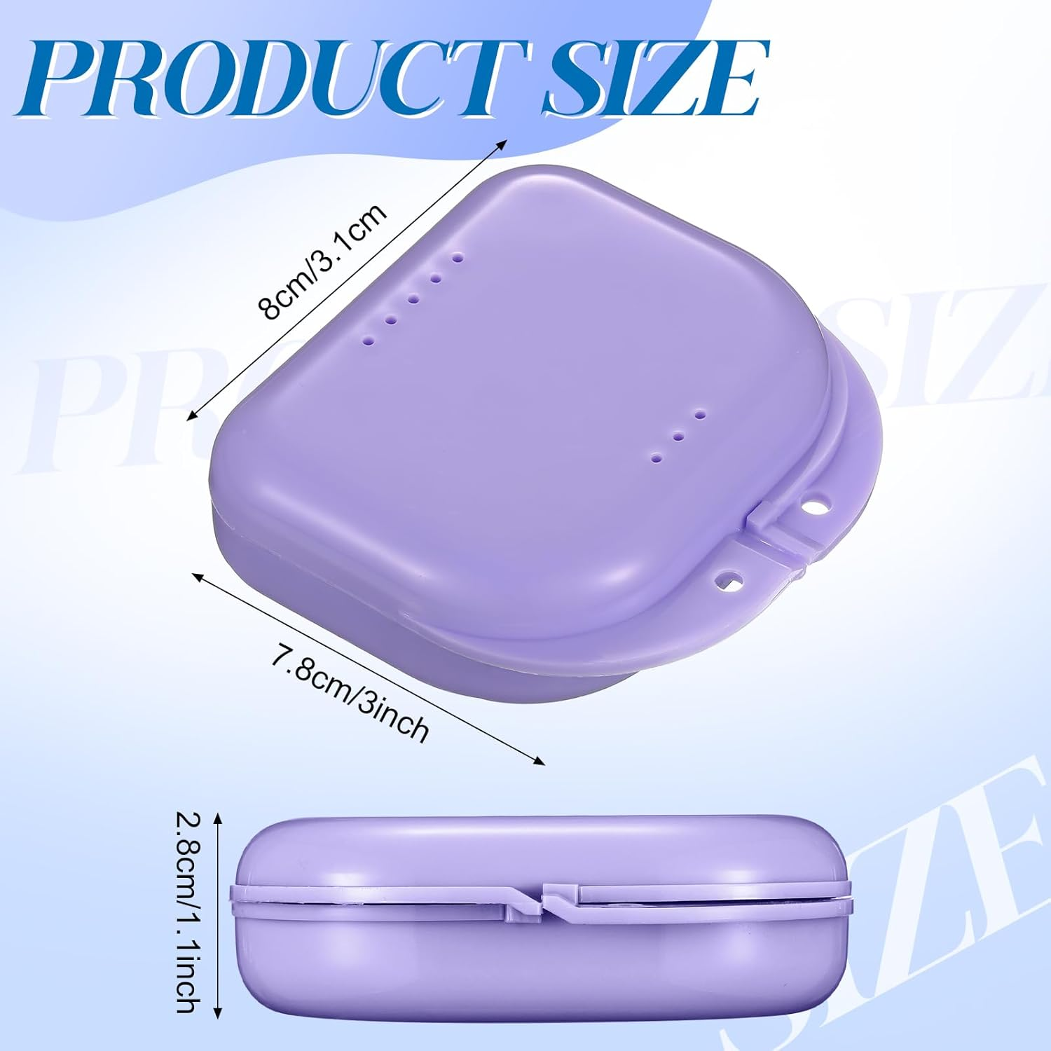 Youyole 32 Pieces Retainer Case with Vent Holes Mouth Guard Container Case Dental Storage Container Multicolor Dental Retainer Box for Office Travel Household (Light Color) image number 4