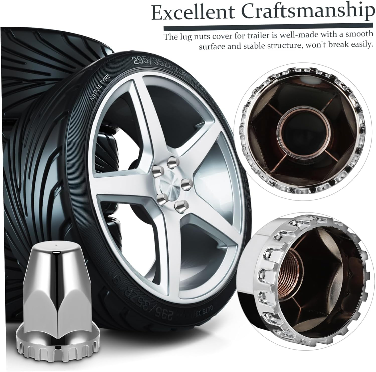 20Pcs Lug Nut Covers for Semi Trucks Easy Install Caps for Trailer Lug Nuts for Truck Wheels Versatile Accessory for Models image number 6