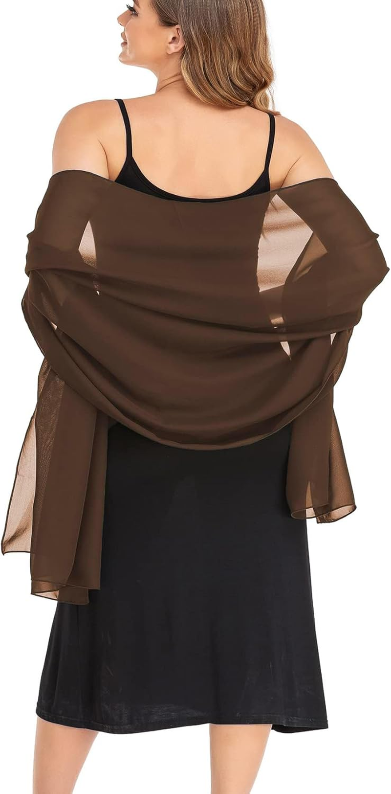 Pukguro Shawls and Wraps for Evening Dresses Sheer Chiffon Women Elegant Soft Silky Wraps Wedding Bridal Scarf