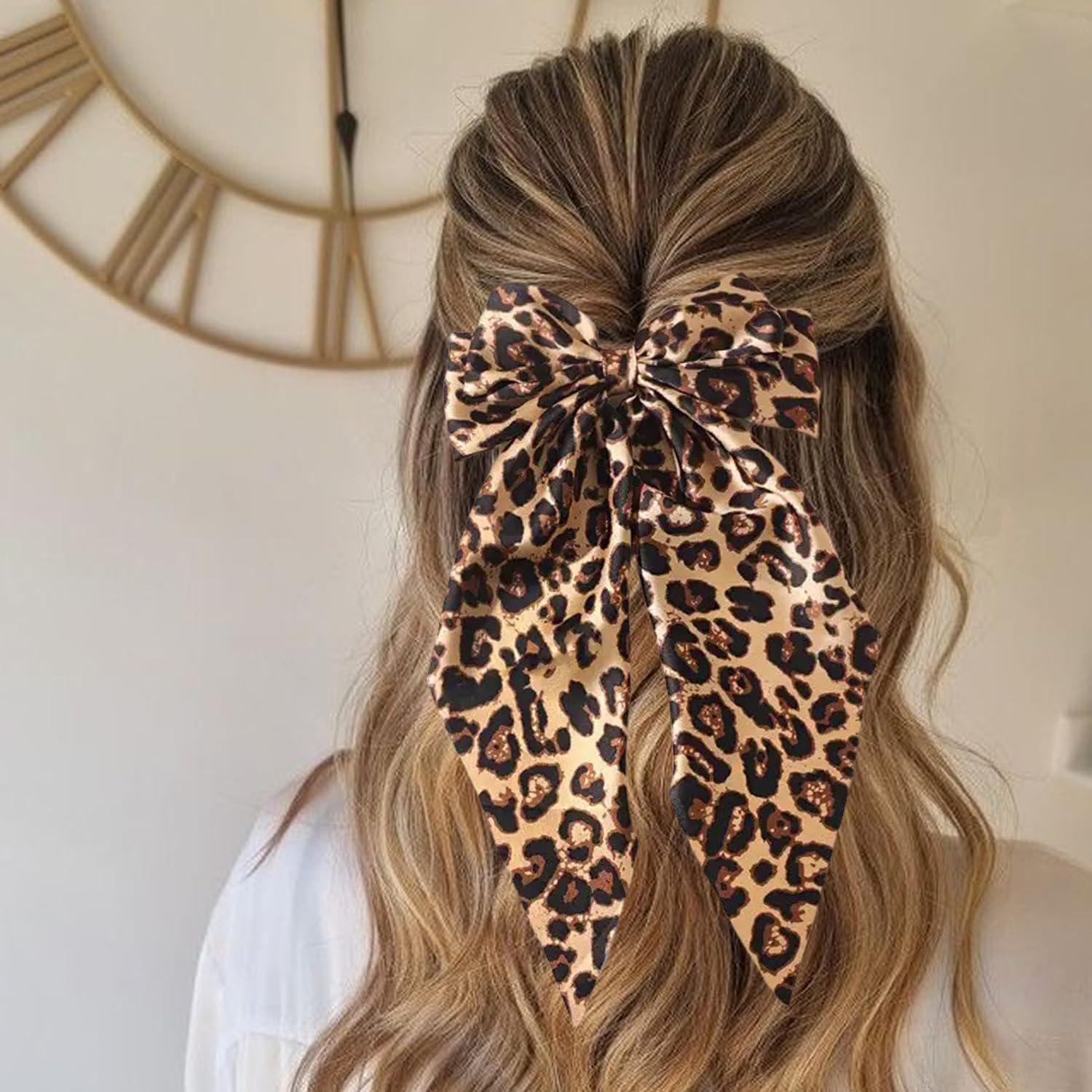1 Leopard Print Hairpin and 1 Headband with Bow, Fashionable Personalised Hair Accessories, Retro Hair Accessories, Women'S Hair Accessories image number 5