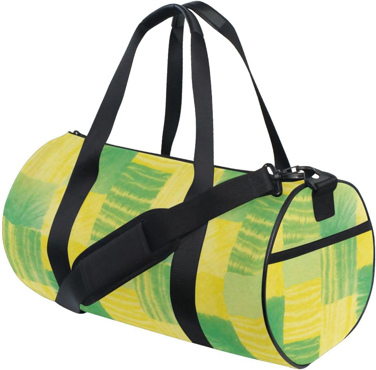 Irregular Tie-Dye in Yellowish-Green Luggage Travel Bag Sports Tote Gym Bag Yoga Large Capacity image number 2