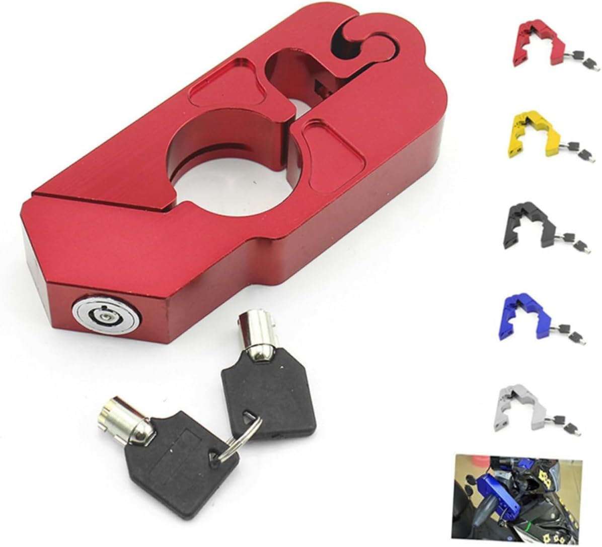 Mikinona CNC Aluminum Alloy Motorcycle Handlebar Lock Theft Device for Scooters and Atvs Lightweight and Compact Design for Securely Locking Moving Parts image number 6