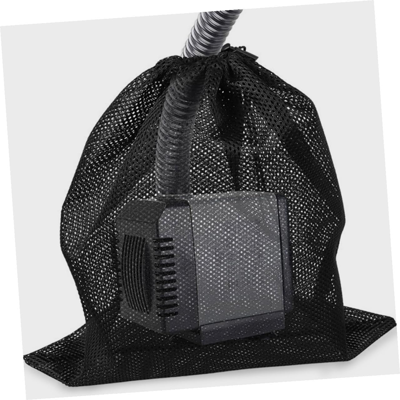 Large Pump Filter Bag Black Polyester Mesh with Drawstring Fine and High-Efficiency Water Filtration Barrier for Outdoor Pumps and Biological Filter Media image number 3