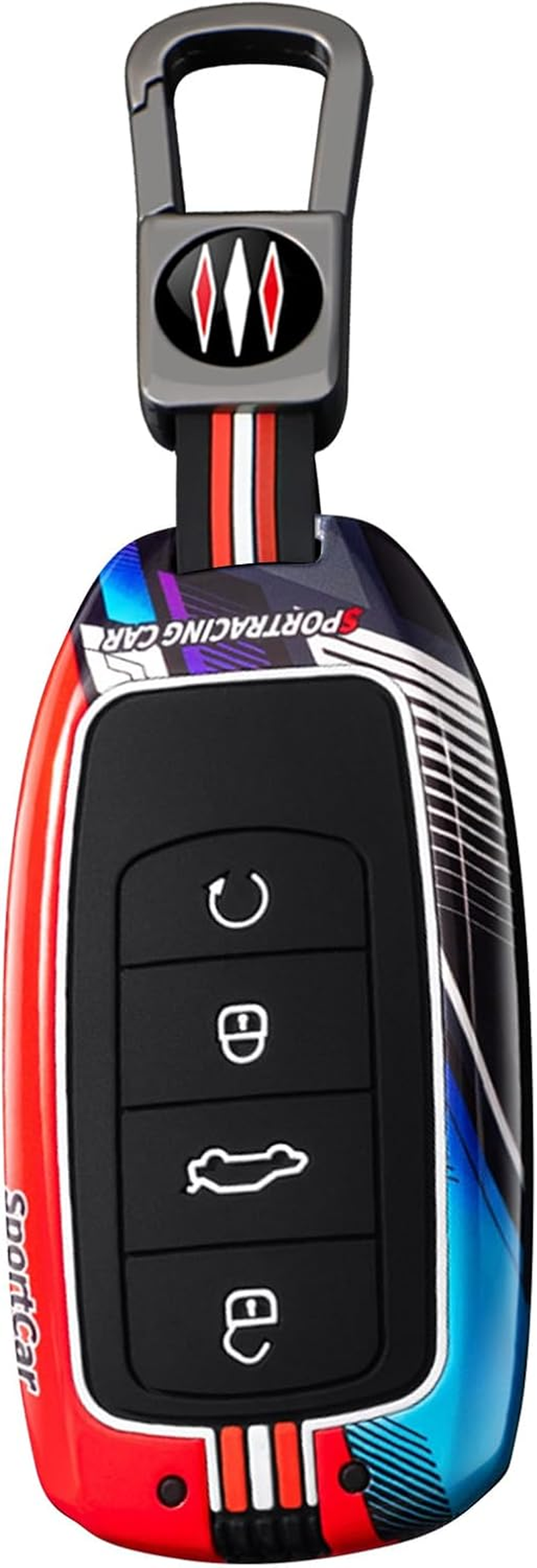 Ontto Luminous Car Key Fob Cover Fit for Chery Jaecoo J7 J8 7 Tiggo 8Plus 8 5 plus 7Pro Max Omoda 5 C5 Arrizo Key Holder Metal Smart Shell Case Keyring Keychain Auto Styling Accessories Red 3