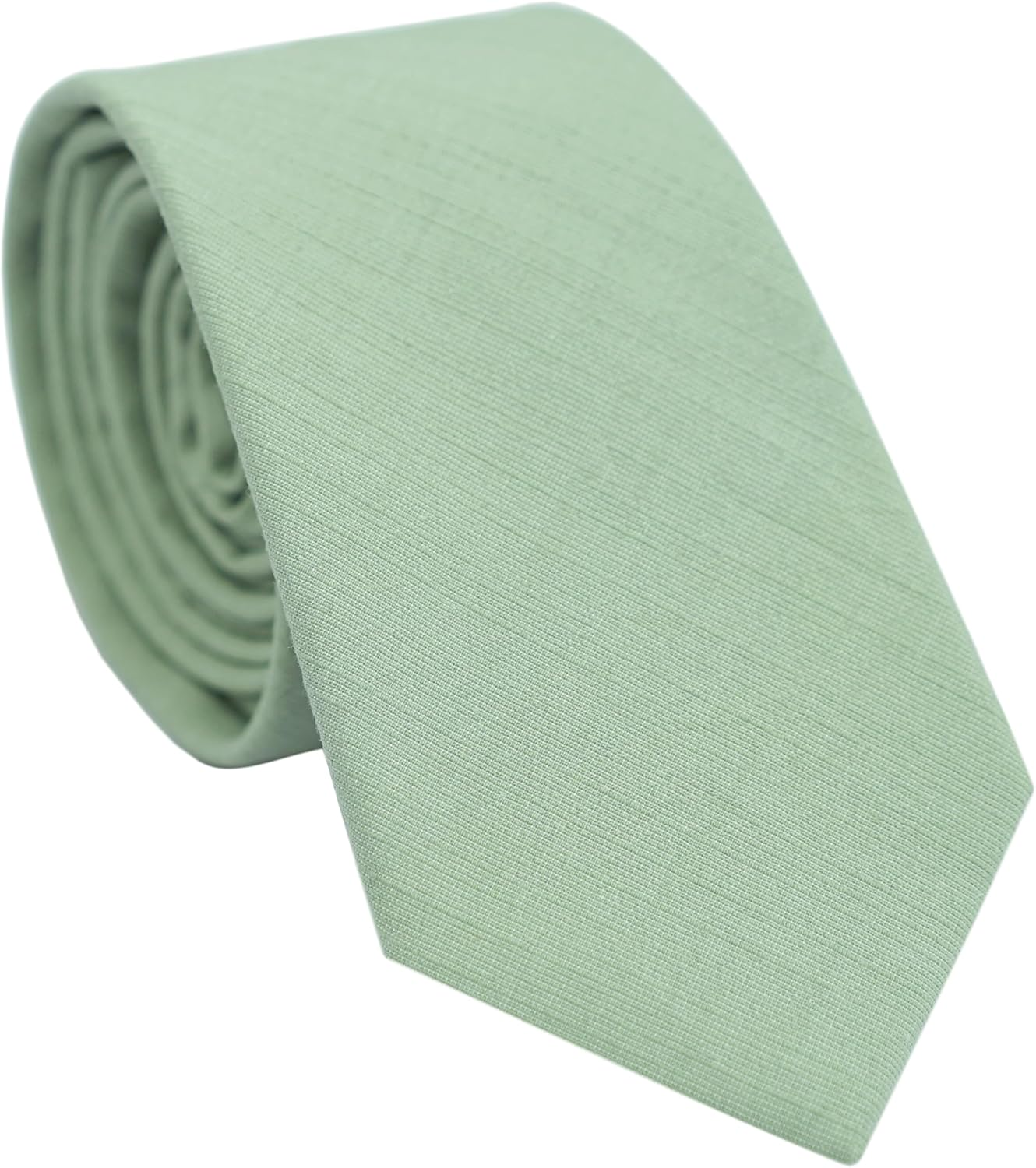 Men'S Skinny Ties, Belluno Cotton Linen Blend 2.5 Inch Solid Neckties