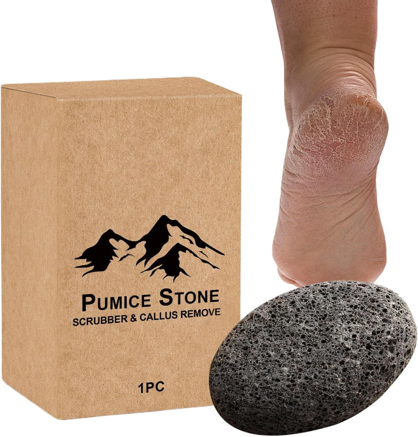 Zasdvn Pumice Stone for Feet,Double-Sided Portable Natural Stone - Foot Scrub Remover,For Shower Home Spa Travel Care Cleaning Washing Home Pedicure Tools image number 5