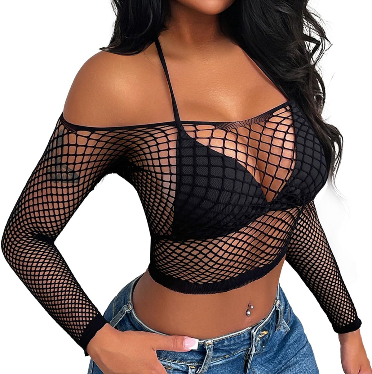 Buitifo Women Sexy Lingerie Fishnet Top Exotic Beach Cover Up