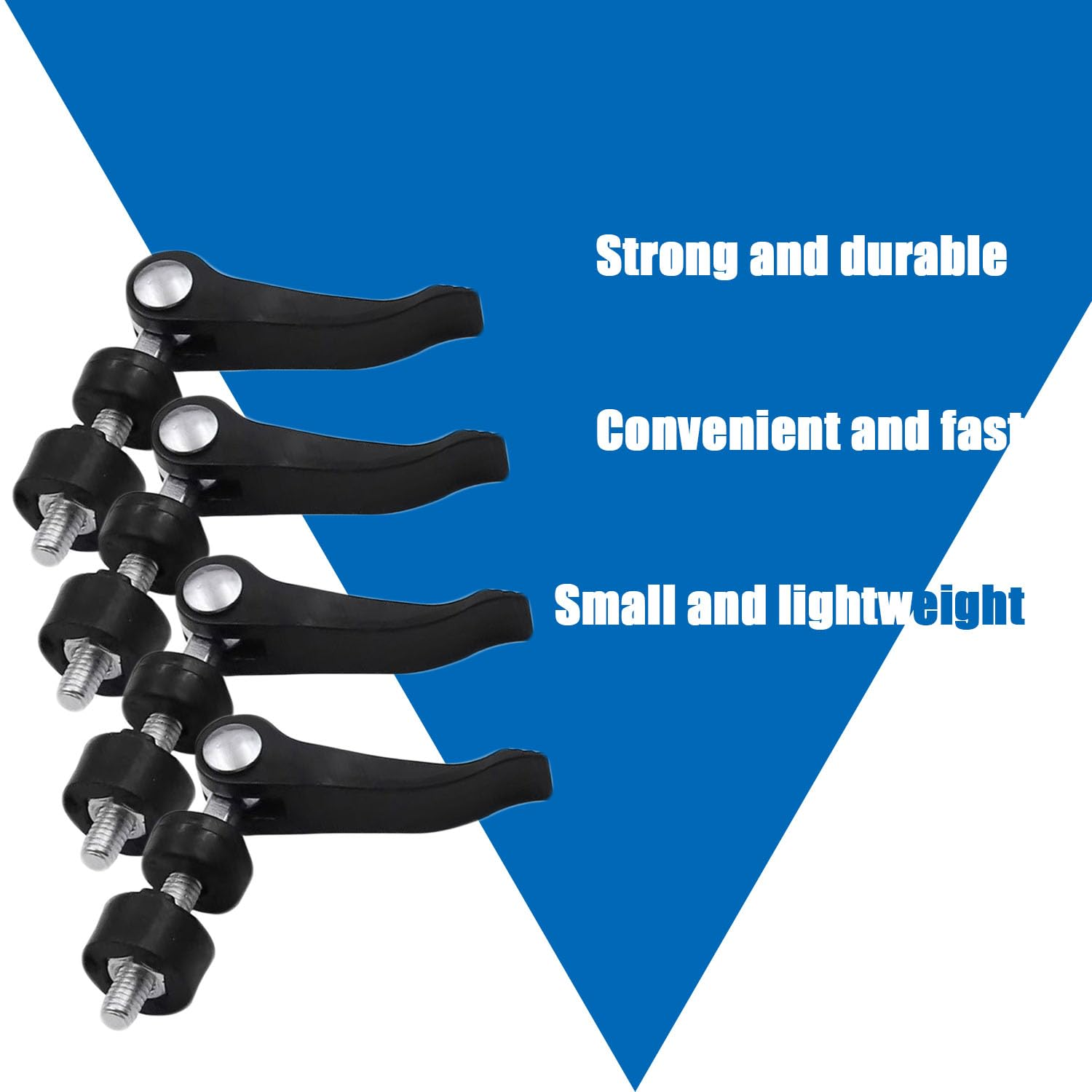 Shengsenfu 4Pcs Black Aluminium M6 Hex Quick-Release Screw for Lawnmower & Seat Post, Bike Seat Clamp, Tile Cutter Repair Tool image number 6