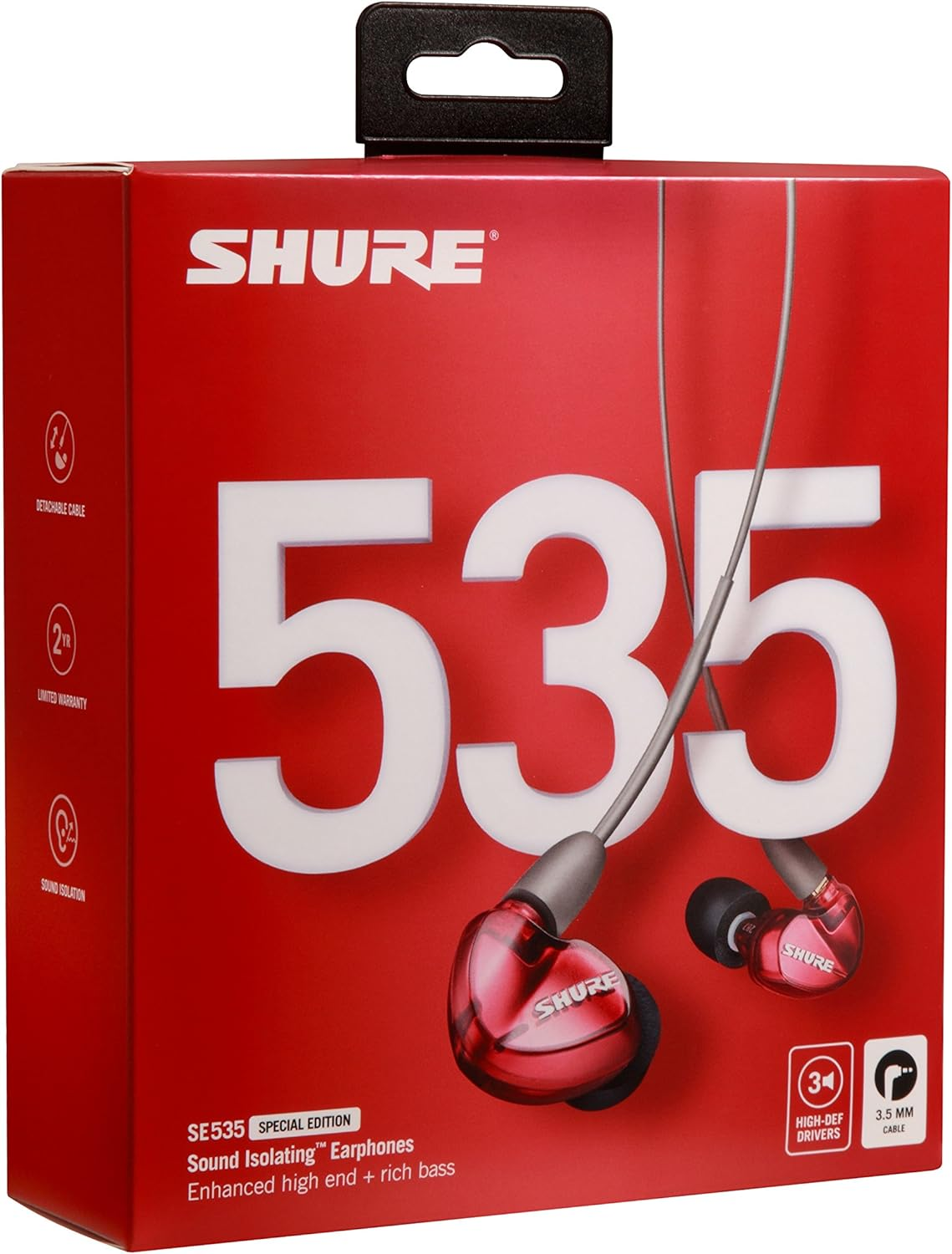 Shure SE535 Professional Sound Isolating Earphones with Triple High Definition Microdrivers, Special Edition Red - Gold image number 2